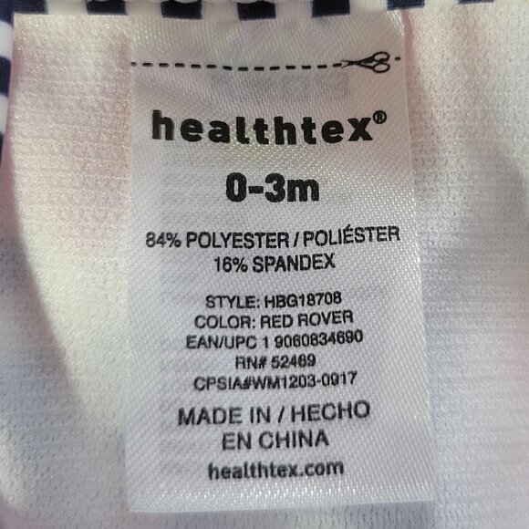 LikeNew Healthtex Red White And Blue Hearts One Piece Swimsuit Girls 0-3 Months - Picture 5 of 5